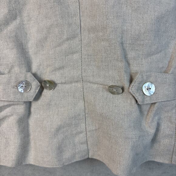 Vintage Talbots Petites Vest Women M Linen Cotton Floral Embroidered Cottagecore - Picture 10 of 10